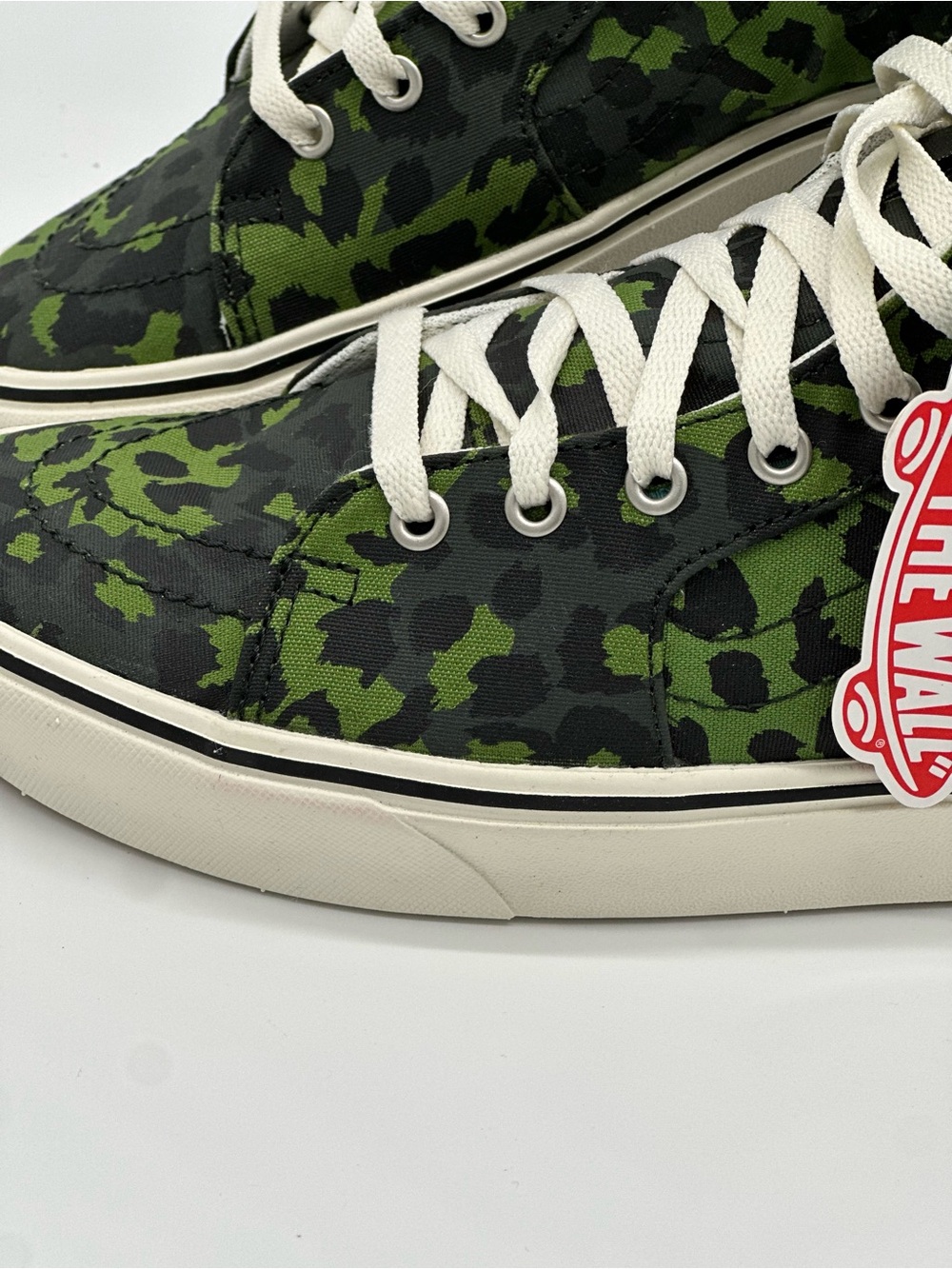 Vans High-Top Sneakers in Green Leopard Camo - Picture 2 of 10